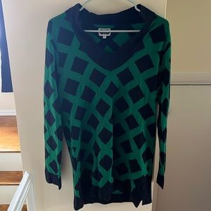 Navy and Green Sweater Size Large